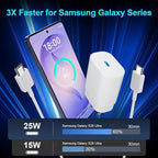 Super Fast Charger Type C, 25W USB C Wall Charger Fast Charging for Samsung Galaxy S26 Ultra/S26/S26+/S25 Ultra/S25/24 Ultra/S24/S23 Ultra/S22 Ultra with 10FT Long Android Type C Charger Cable 2Pack
