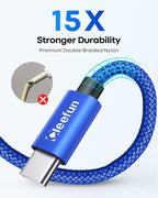 CLEEFUN USB C Cable 6ft, 5-Pack USB A to Type C Charger Cord Fast Charging for iPhone 17 16 15 Pro Max Plus Air 16e, for Samsung Galaxy S25 S24 S23 S22 S21 S20 S10 A17 A16 A15 A56 A55 A26 A35 A36