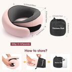Travel Neck Pillow, Memory Foam Neck Support for Airplane, Car & Office, Breathable Portable Design with Eye Mask, Earplug Holder & Carry Bag, for Women&Men