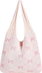 WantGor Crochet Bags, Beach Mesh Tote Bag Womens Shoulder Shopping Handbag Casual Travel Totes Bag Foldable Hobo Bags