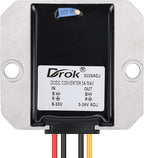 DROK Adjustable Voltage Regulator, IP68 Waterproof DC to DC Buck Converter 8-35V to 3-24V 5A, Aluminum Protective Case Step Down Converter 5V 12V Power Supply