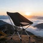 Wind Tour Portable Camping Chair Lightweight Foldable Outdoor Chair for Hiking Camp Backpacking Lawn Beach Fishing Picnic with Carry Bag (Silver - Ultra Light)