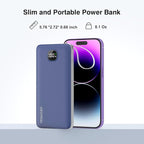 penaover Portable Charger with Built-in Cables&AC Wall Plug,Slim 10000mAh 22.5W Fast Charging Power Bank,5 Output 2 Input USB-C External Battery Pack Compatible with iPhones,Samsung,Android, etc