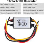 2pcs 12V to 9V Buck Converter DC 8-35V to 9V 2A 18W Voltage Regulator Power Supply Module, 9V 12V 24V Waterproof Car Volt Step Down Buck Converter
