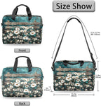 Vintage Daisy Wooden Board Laptop Bag 16 Inch, Slim Business Briefcase for Men Women, Shoulder Bag with Handle & Detachable Strap, Work Office Computer Messenger Bag