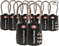 TravelMore 10 Pack TSA Approved Travel Combination Cable Luggage Locks for Suitcases - Orange (10 Pack, Black)