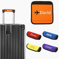 4 Pack Personalized Luggage Handle Wrap with Embroidered Name Custom Soft Grip Handle Cover for Suitcase, Travel Bag Machine Washable Luggage Identifier for Airplane, Cruise, Road Trip