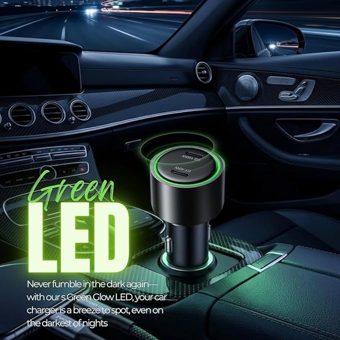 [Esoulk] 145W Fast USB C Car Charger, Dual PD Car Charger Adapter with 100W + 45W Ports, Cigarette Lighter USB Charger for iPhone, Samsung, Laptop