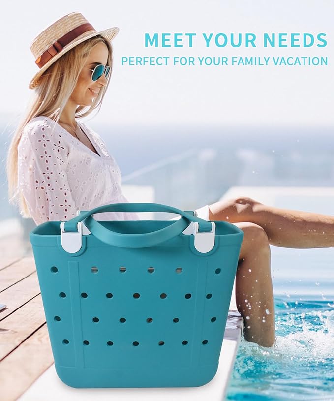 Lightweight Extra large Rubber Beach Bag Small mini Tote Bag for Gym Waterproof medium Open Handbag for Pool Sports