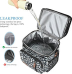 MIYCOO Lunch Bag & Lunch Box for Women Men, Double Deck Leakproof Insulated Soft Large Adult Camping Cooler bag for Work, Beach, Picnic, Travel (Leopard print, 15L)