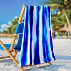 2 Packs Oversized Beach Towel Set 36 x 72 ln Large Big Pool Camping Swim Clearance Soft Towels Travel Essentials Accessories Must Haves Vacation Necessities Adult Gifts Orange Stripes Blue Stripes