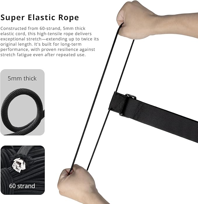 Luggage Straps 3 PCS for Suitcases TSA Approved 2 Short & 1 Long Adjustable Straps with Elastic Thick Rope for Connecting Suitcases and Bags Stably with a Strap Buckle and a Bottle Clip, Black