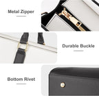 MOSISO Laptop Tote Bag for Women, 15.6 inch Waterproof PU Leather Work Bag with Clutch Purse & Bowknot, Large Capacity Handbag Shoulder Computer Bags Work Briefcase for Business Teacher Office, Gray
