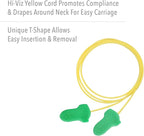 Howard Leight by Honeywell Maximum Lite Low Pressure Corded Disposable Foam Earplugs, Box of 100 Pairs (LPF-30) ,Green