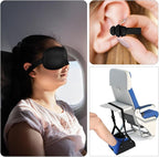 Yerliker Airplane Foot Hammock(Memory Foam) with Earplugs and Eye Mask Travel Necessities Adjustable Airplane Desk Foot Rest for Long Trip Pain and Swelling Relief(Black)