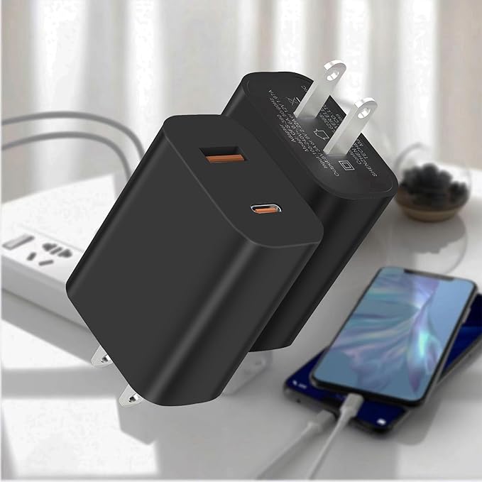 4 Pack USB C Charger Block,20W USB-C & USB-A Port Charger，for i Phone 17/16/15/14/13/12/11/X/8, i Pad and More