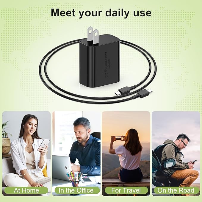 35W Super Fast Charger USBC for Samsung Galaxy S26 S25 S24 S23 S22 S21 Ultra/Plus, 3+6+10FT Type C Charger Fast Charging Cable Cord& Android Block for Tab S10 S9,iPhone 17/16/15(Pro Max/+),iPad