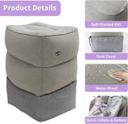 2Pcs Inflatable Foot Rest for Under Desk at Work, Travel Footrest Pillow for Long Airplane Flights-Adjustable Blow Up Leg Rest Outdoor Foot Stools Ottoman,Seat Extender