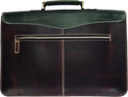 The Tannery Handmade Full Grain Leather Briefcase Laptop Satchel Office Crossbody Bag for Unisex Unique Vintage Design