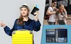 Black RFID Genuine Leather Passport Wallet
