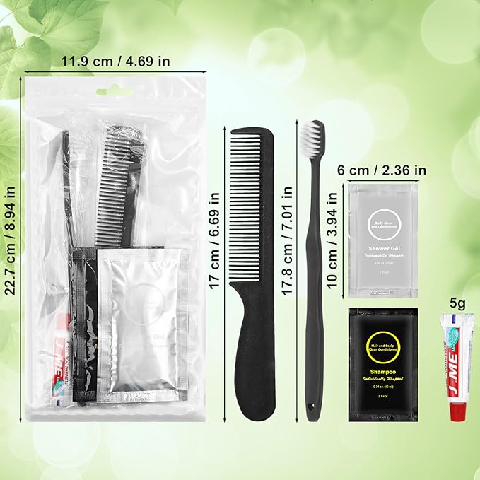 Toiletry Kits Disposable Travel Size Personal Hygiene Kits for Homeless Care Package Supplies in Bulk Toiletries Set Essential Women Men Hotel Guest Charity,Camping,Travel, Apartment 5 in 1(60 Pack)