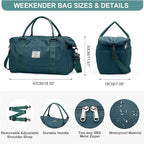 HYC00 Travel Duffel Bag,Carry-on Overnight Weekender Bags for Women,Sports Tote Gym Bag with Wet Pocket