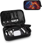 Galaxy Fire Wolf Print Electronics Organizer Travel Case, Water Resistant Cable Organizer Bag for Travel Essentials, Tech Gifts for Men, Storage Bag as Accessories for Phone, Cord
