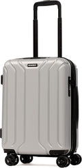 NONSTOP NEW YORK Luggage Expandable Spinner Wheels hard side shell Travel Suitcase Lightweight, TSA Lock, Double USB Port (Silver, Carry-On 20-Inch)