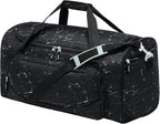 Uarition Men's Large Duffle Bag, 55L Heavy Duty Gym Bag for Sports, Workout, and Travel - Durable Duffel Gear Bag in Marble Black