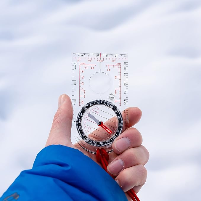 Sun Company ProMap - Ultra Lightweight Baseplate Map Compass with Declination Scale - Accurate Orienteering Compass for Hiking, Backpacking, Camping, and Survival Navigation