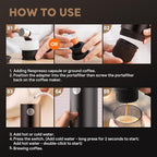 Portable Espresso Machine Mini 12V Rechargeable 3-in-1 Multi-Function Electric Coffee Machine One Key Extraction Compatible with NS & DG Capsules and Ground Coffee for Office Home (BLACK-NEW)