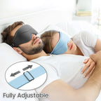 Sleep Mask - Total Blackout 3D Sleeping Mask, Super Lightweight & Silky Soft Eye Mask for Sleeping, Fully Adjustable Fit for Home, Traveling, Meditation, Yoga, Light Blue, Mothers Day Gifts