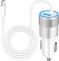 [Apple MFi Certified] Phone 16 Car Charger Fast Charging, Caiinei 4.8A USB Power Cigarette Lighter USB-C Car Carplay Fast Charger + 6FT Type-C Cable for iPhone 16 Pro/16 Plus/16 Pro Max/15/15 Pro/iPad