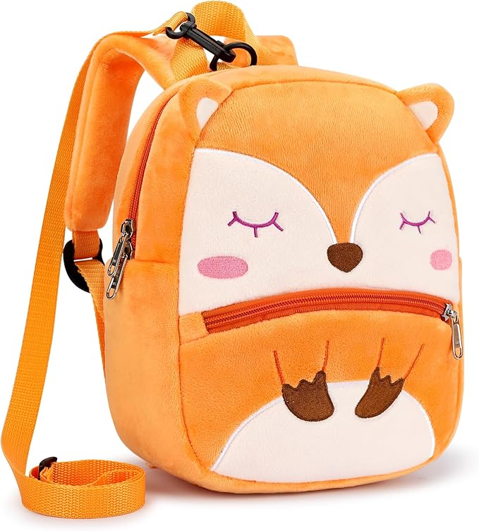 mibasies Toddler Backpacks for Girls 2-4: Plush Backpack -3D Animal Cartoon Mini Travel Bag -10 inch Toddler Backpack Leash