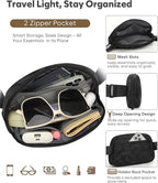 Pritent Fanny Packs for Women Cross Body Bag Waterproof Belt Bag with Adjustable Strap and Zipper Back Pocket Small Crossbody Bags Fashion Waist Packs for Workout Travelling(Camo Black)