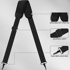 72 inch Shoulder Strap, Universal Replacement Laptop Shoulder Strap with Adjustable Buckles and Metal Hooks for Briefcase Laptop Messenger Bag Crossbody Bag Luggage/Duffel, Black