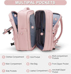 coofay Expandable Travel Backpack For Women Men Airline Approved Personal Item Backpack For Airlines Carry On Backpack Flight Approved Waterproof Backpack For Traveling On Airplane Gym Travel Bag