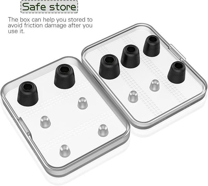 [6 Pairs] Earphone Tips New bee 12pcs Replacement Earbud Tips Blocking Out Ambient Noise Memory Foam Earbuds Inner 4.9mm for in-Ear Headphones with 5mm-7mm Tips (Black, S/M/L)