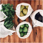 Reusable Garlic Storage Bags - Organic Cotton Garlic Mesh Bags with Drawstring - Washable Garlic Holder Storage - Net Garlic Keeper Sacks - Onion Potato Storage Bags - Root Vegetable Sacks (3 Large)
