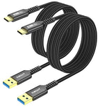 SUNGUY Android Auto USB C Cable, [2-Pack, 5FT] Braided 3A Fast Charging & 10Gbps Data Transfer USB C CarPlay Cable, for iPhone 17/16/15 Pro Max, Galaxy S22 S21 Note 20, Pixel 6 5 (Black)