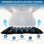 Sodurue Inflatable Travel Seat Cushion for Airplane: Pressure Relief Seat Cushion with 42 Adjustable Air Cells - Ergonomic Comfort Buttock Support Portable for Wheel Chair/Car/Office/Stadium