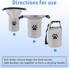 Dog Travel Bag,Travel Dog Food Container With 2pack Collapsible Dogs Travels Bowls,5l Dog Food Trave l Bag,Dogs Food Container,Bpa-Fre,Pet Safe,for Roadtrips,Home,Boarding,Camping and More/Grey