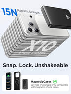 for Magsafe Portable Charger, 10000mAh 15W Wireless Magnetic Power Bank, 20W PD Fast Charging Magsafe Battery Pack with USB-C Cable, Wireless Portable Charger for iPhone 17/16/15/14/13/12 Series