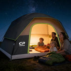 CAMPROS CP Camping Tent 2/4/6 Person, Waterproof Windproof Double Layer Dome Tent, Easy Setup with Large Mesh Windows & Wide Door for Outdoor Camping Backyard