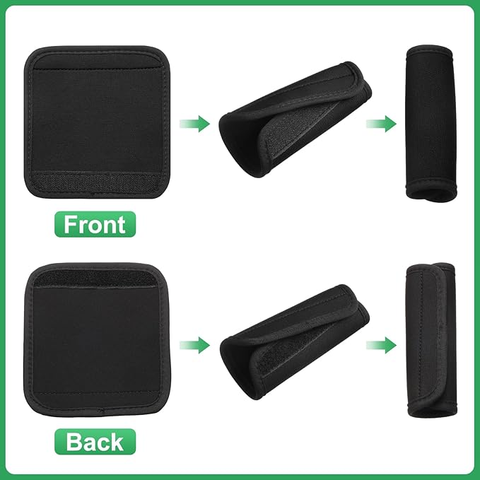 uxcell 3 Pcs Luggage Handle Wrap for Suitcase, Neoprene Handbag Grip Cover Protector Luggage Identifiers Suitcase Handle Wraps for Luggage Shopping Bag Travel Bags, Black