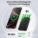 Magnetic Portable Charger for iPhone, 10800mAh 15W Wireless Power Bank with iWatch Charger,30W PD Fast Charging USB-C Travel Essentials Battery Pack for Magsafe,iPhone 17/16/15/14/13, Apple Watch