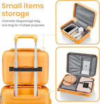 Hard Shell Luggage Sets 4 Piece with 360 Spinner Wheels,Lightweight Suitcase Set with TSA Lock,Travel Luggage Set with Telescoping Handle,Light and Strong,Easy to Clean (Orange)