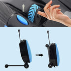 2-in-1 Ride-On Scooter Suitcase for Kids & Adults, 20” Foldable Hardshell Carry-On Luggage for Travel, Lightweight Kids Scooter Bag with Wheels