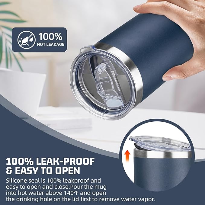 20 oz Tumbler with Lids and Straws, Stainless Steel Insulated Travel Coffee Mug, Double Wall Vacuum Insulated Tumblers, Powder Coated Coffee Tumbler for Cold & Hot Drinks (Mix Color-3)