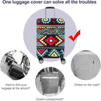 Travel Luggage Cover Elastic Sleeve 26"-28" Anti-Scratch Suitcase Protector Cover Size L, Bohemia